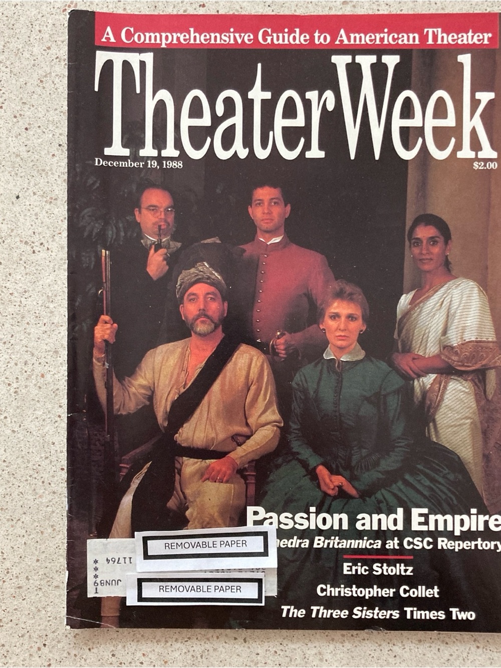 Phaedra Britannica - Eric Stoltz Theater Week Magazine December 19 1988 Address